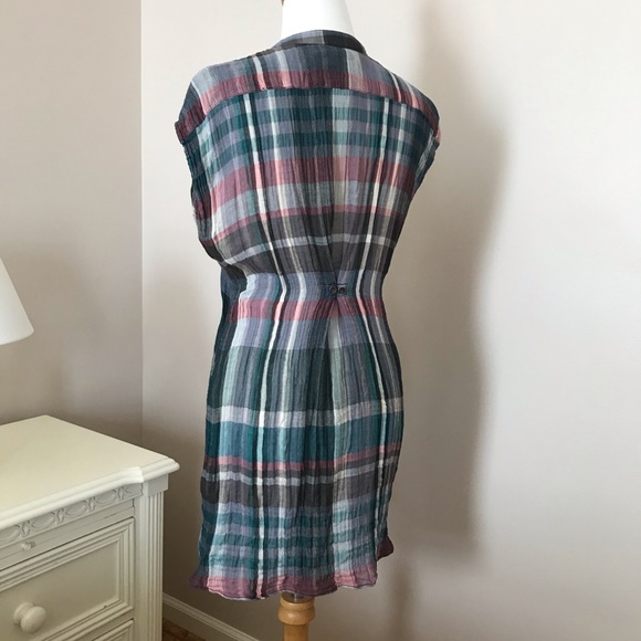 ANTHROPOLOGIE HOLDING HORSES MIXED PLAID TUNIC - Picture 4 of 9